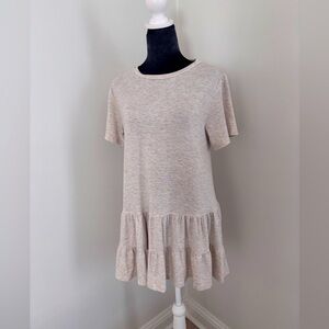 Lumiere Lightweight Short Sleeve Cream Dress Size S